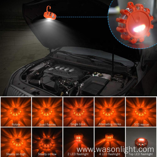 3 Pack Led Road Flares Roside Safety Light 9 Modes Flashing Warning Light